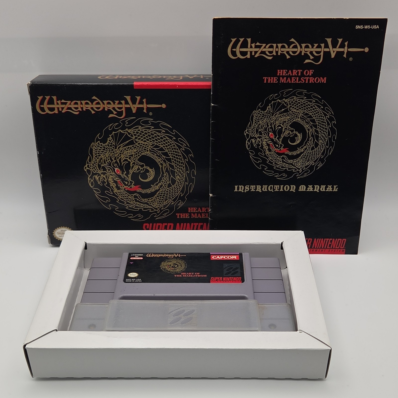 Capcom Wizardry V: Heart of the Maelstrom SNES CIB Complete In Box