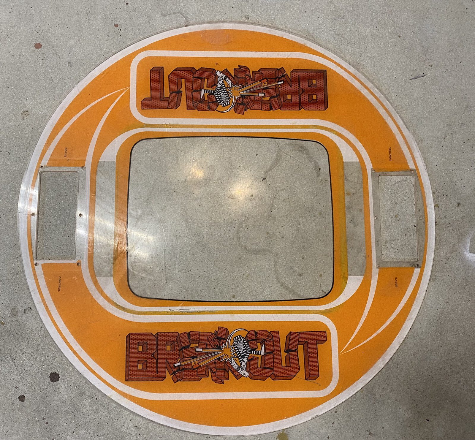 Original Vintage Atari BREAK OUT Arcade Marquee Screen Sign 1970s 1980s 33X33