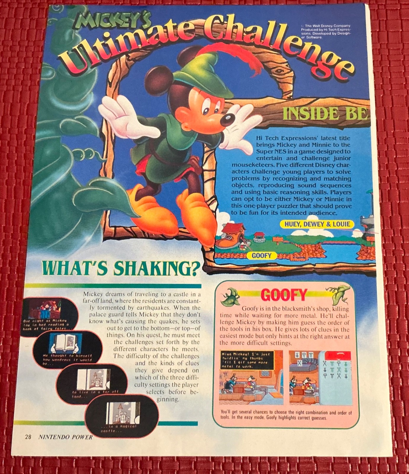Mickey’s Ultimate Challenge Nintendo Print Ad Poster Art 8”x 10.5” Vintage Vtg