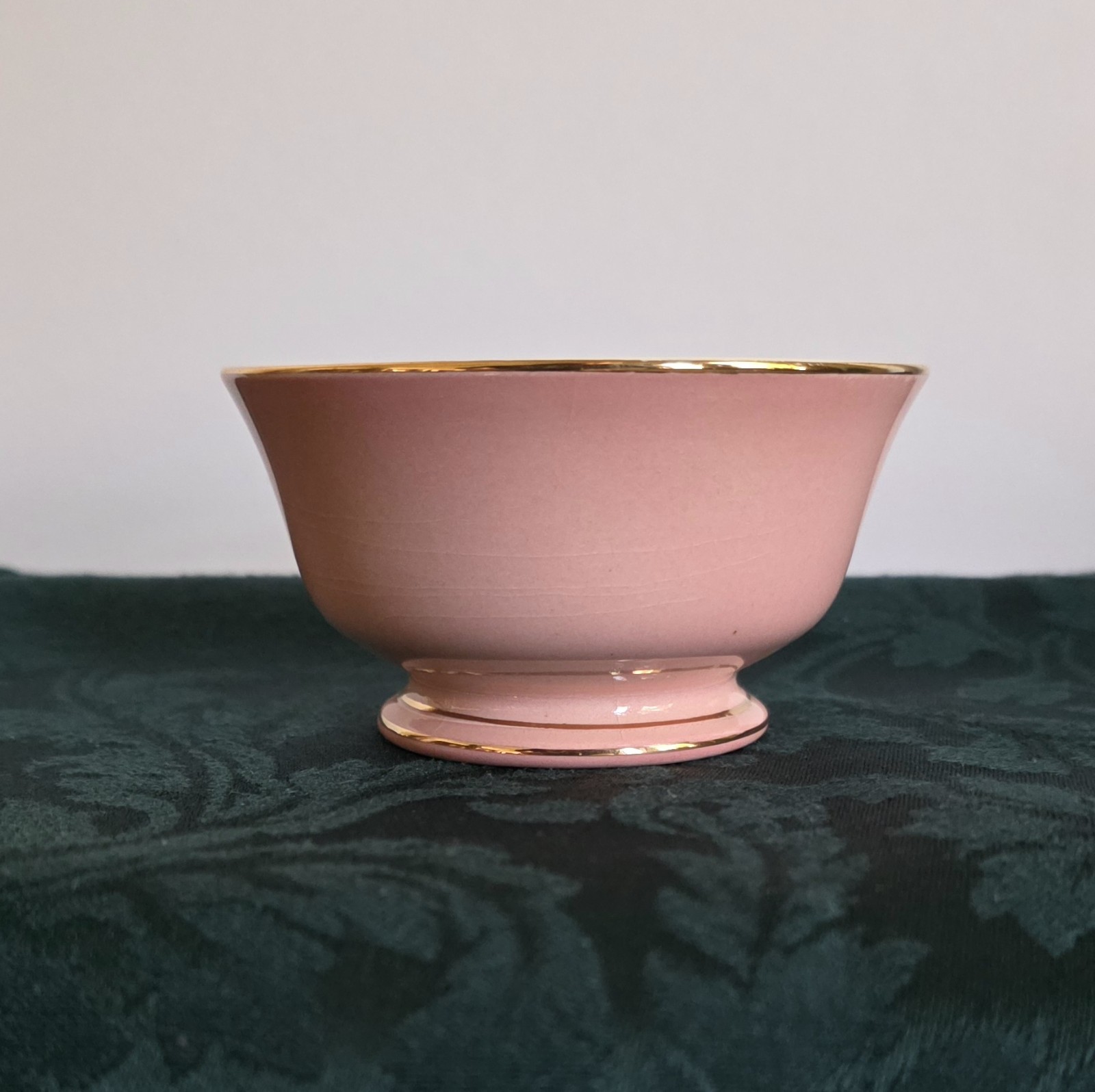 Vintage Royal Winton Pink Petunia Sugar Bowl with Gold Rim