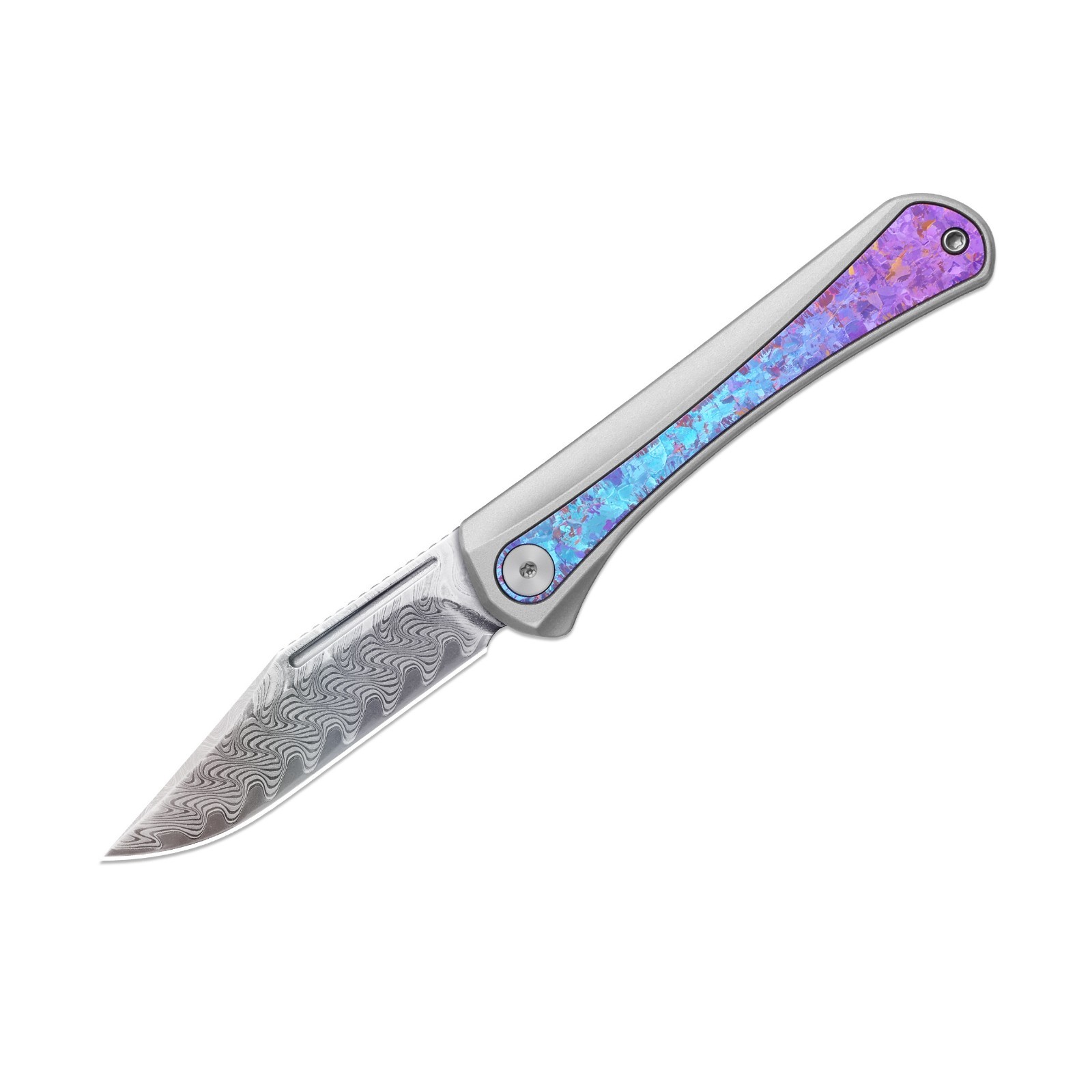 Kizer Melody EDC  Folding Knife Rainbow Damascus Blade Aluminum  Handle Ki3732A1