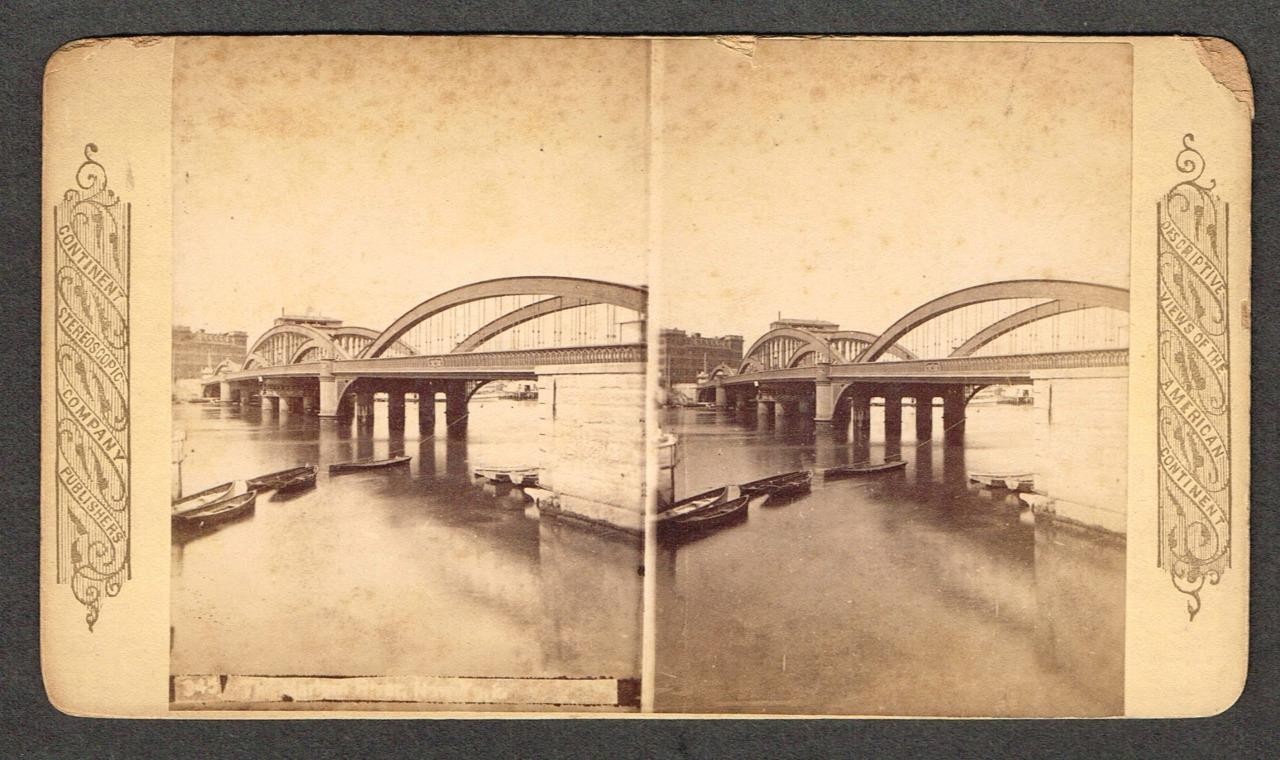 b322, Continent Stereoscopic Co Stereoview, 3rd St Bridge, Harlem River, 1870s