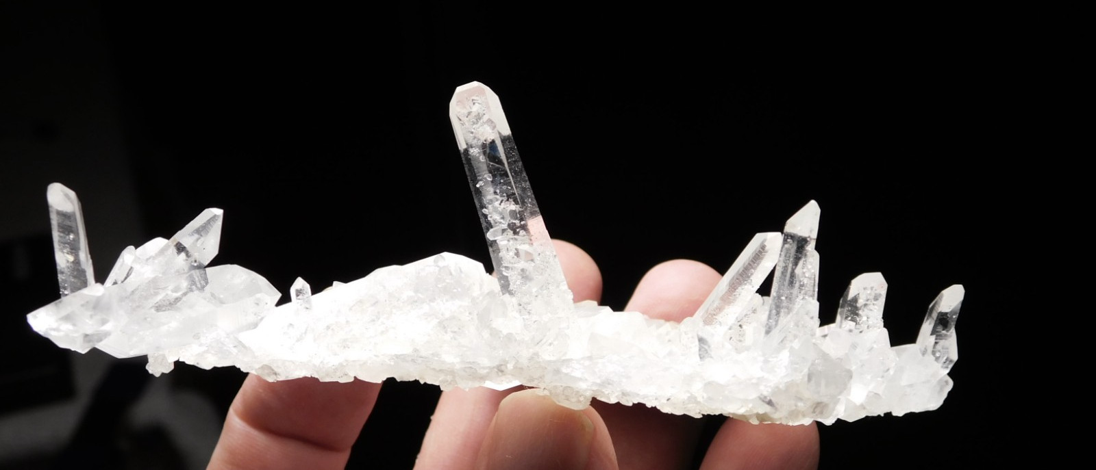 Larger VERY TRANSLUCENT Quartz Crystal Cluster Collier Creek ARKANSAS 121gr