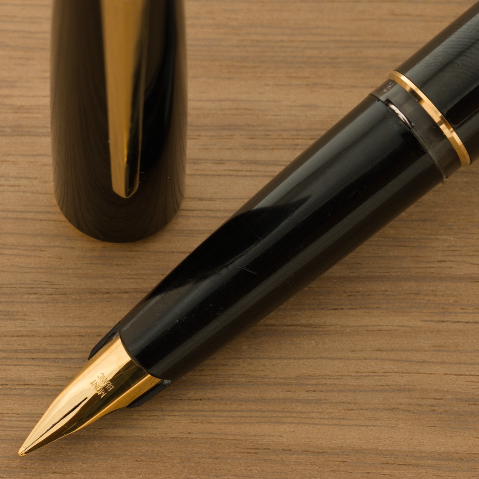 Authentic Vintage 1970s Montblanc 310P Black GP Nib FM 0.695mm Converter Service
