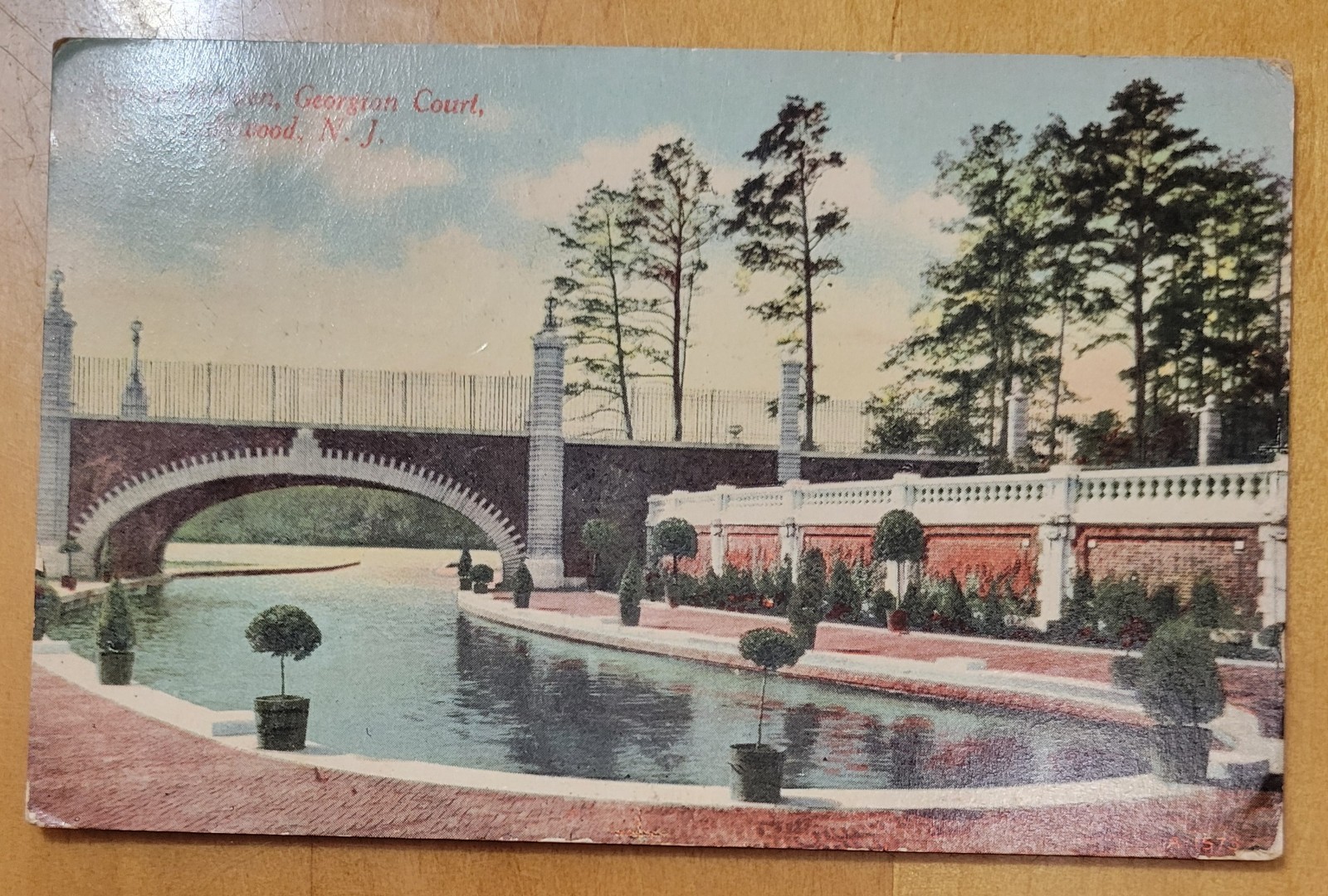 Sunken Garden, Georgian Court, Lakewood N.J. - 1907-1915 Postcard