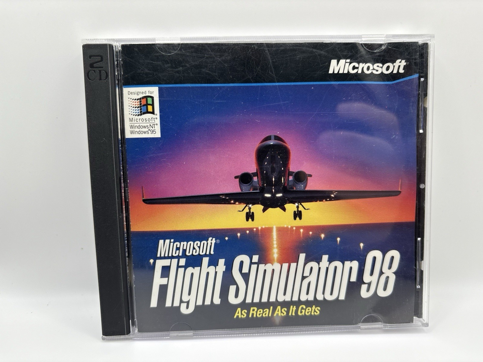 Microsoft Flight Simulator 98 + World of Flight 2 Disc CD Set - PC CD-Rom