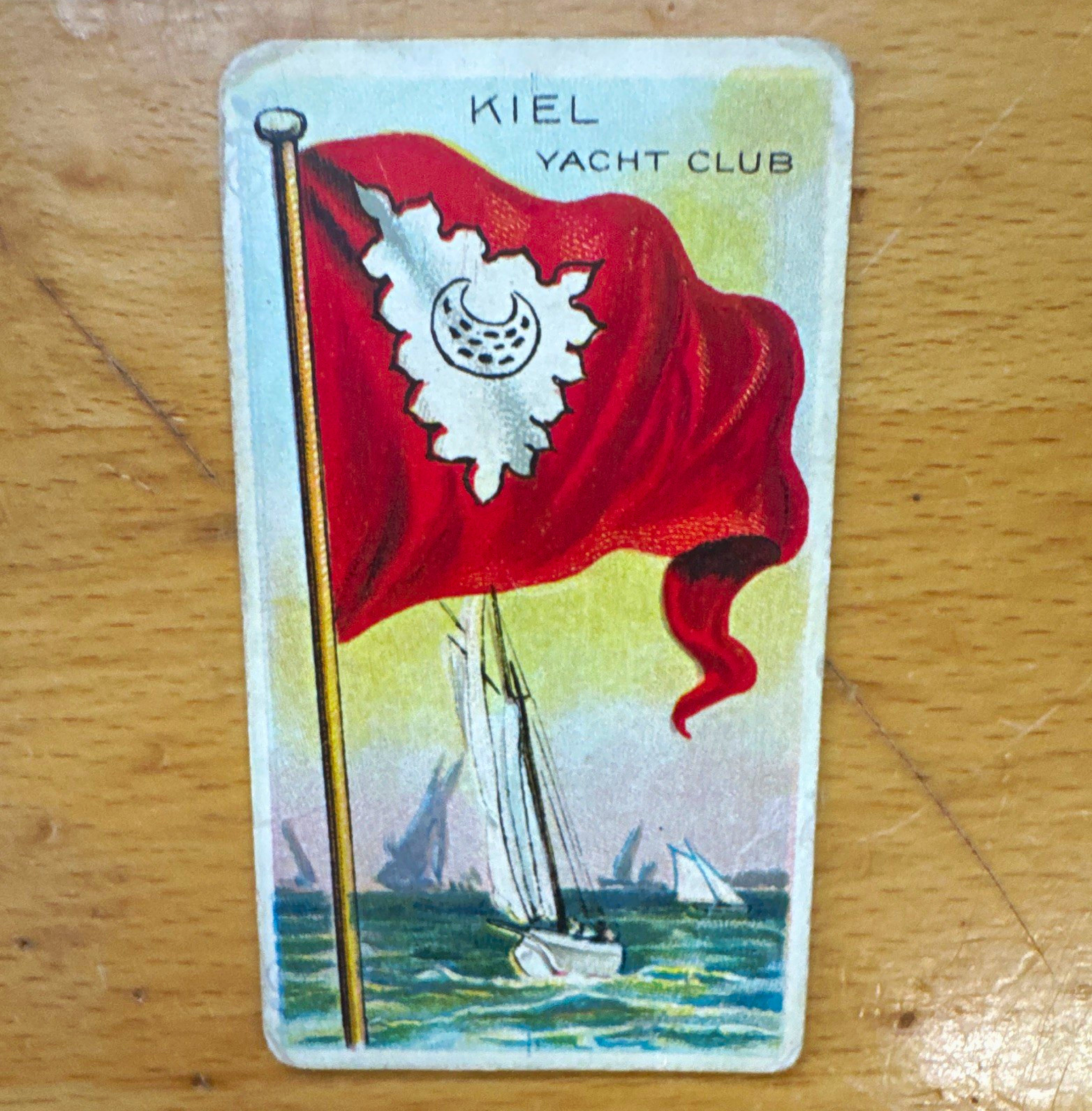 Recruit Little Cigars Flags of All Nations Series Kiel Yacht Club Tobacco Card