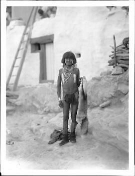 Hopi Snake priest at the pueblo of Walpi Arizona 1897 Old Photo