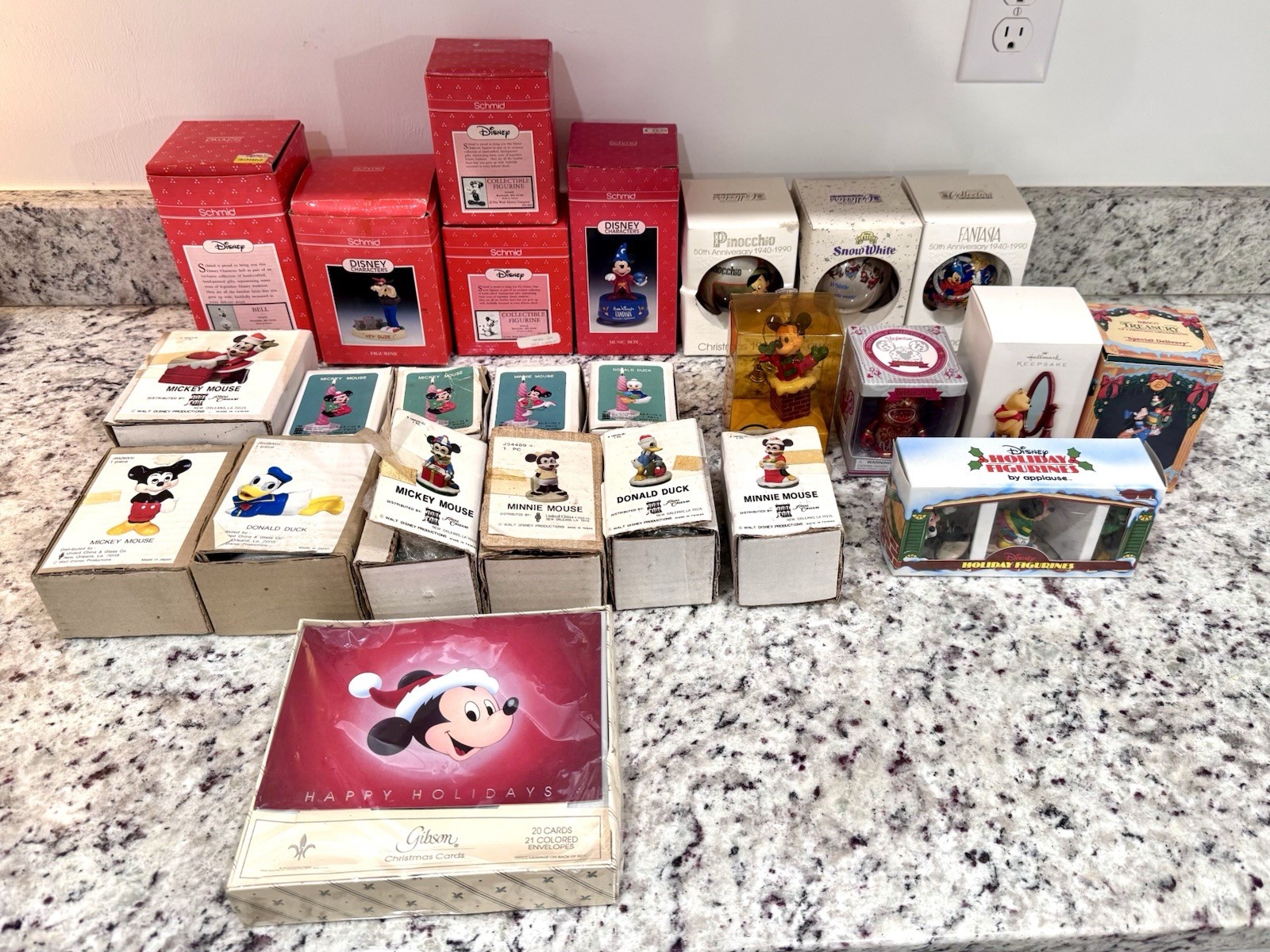 Vtg Disney Christmas Collectibles Lot Schmid Music Box Royal Orleans UCGC Boxed