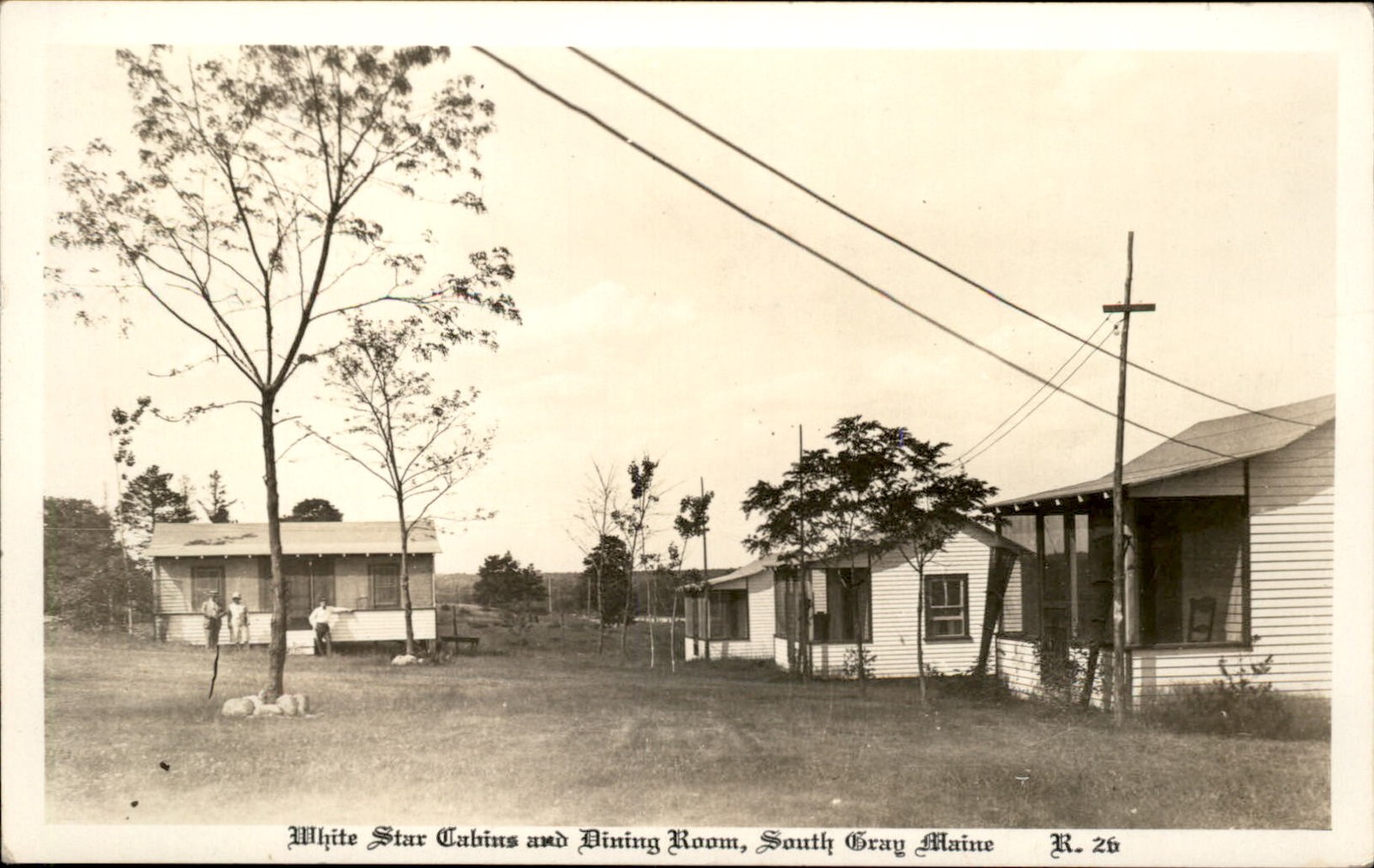 South Gray ME Cabins and Dining Room R. 26 c1910s Real Photo Postcard bhn