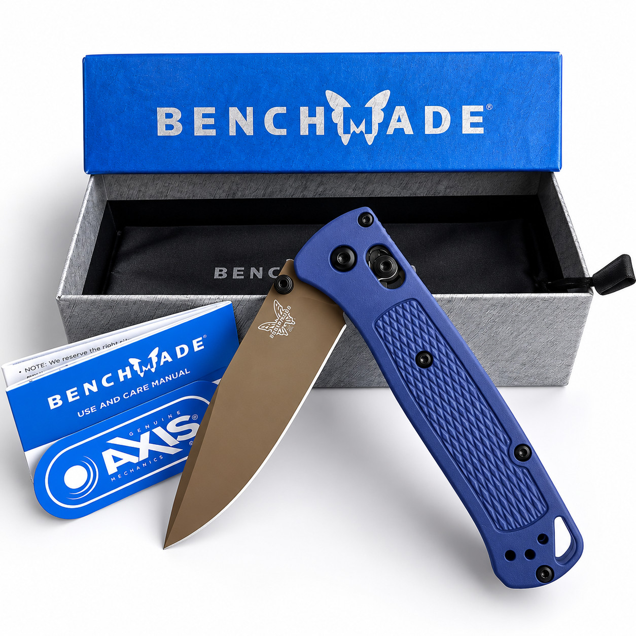 Benchmade 535FE-05 Bugout Crater Blue Grivory Handle S30V Blade Folding Knives