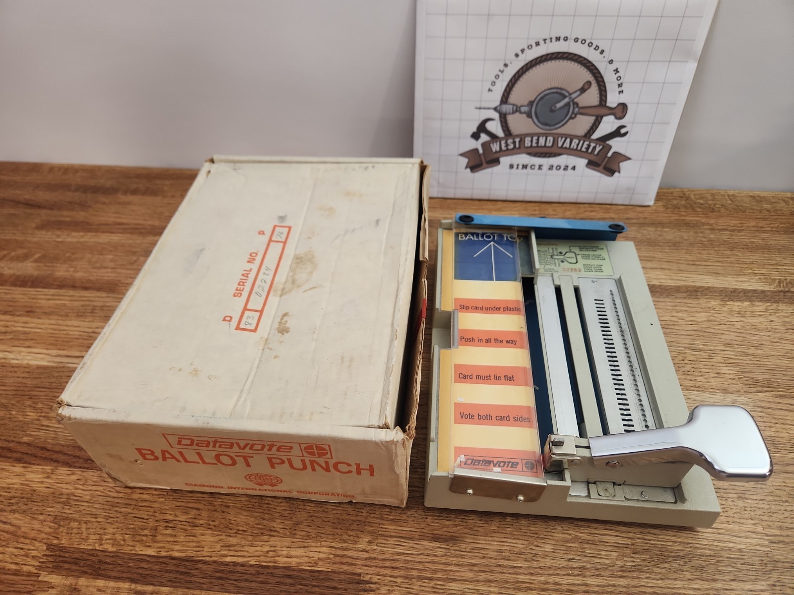 Vintage Datavote Voting Ballot Punching Machine, State Of Alaska