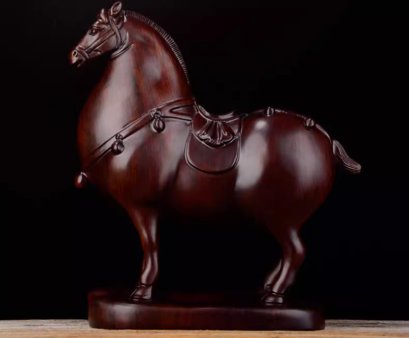 Handmade wood carving exquisite ornament horse