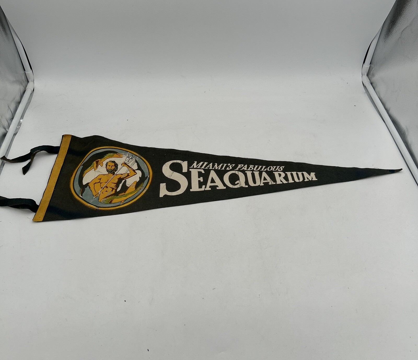 Vintage Miami’s Fabulous Seaquarium Felt Pennant 1970’s Florida 27x8.5”