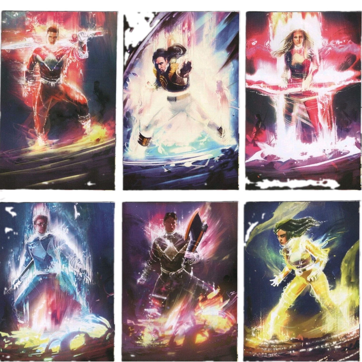 Mighty Morphin Power Rangers #40 Griffiths Virgin Variant Complete Set White Red
