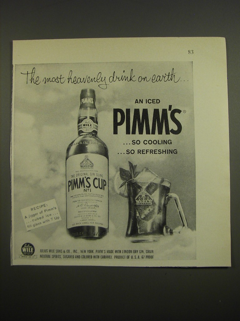 1961 Pimm\'s Cup Cup No. 1 Ad - The most heavenly drink on earth