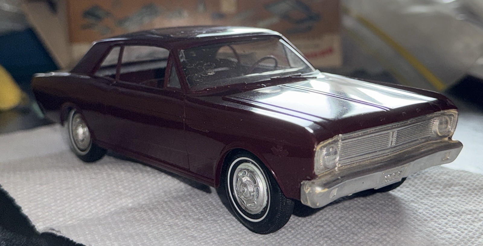 1966 AMT 1:25 Scale Ford Falcon Dealer Promo Model Car - Maroon Color