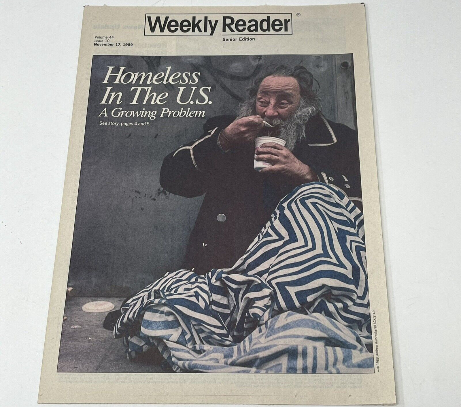 1989 Weekly Reader Magazine Homeless In The United States A Growing Problem