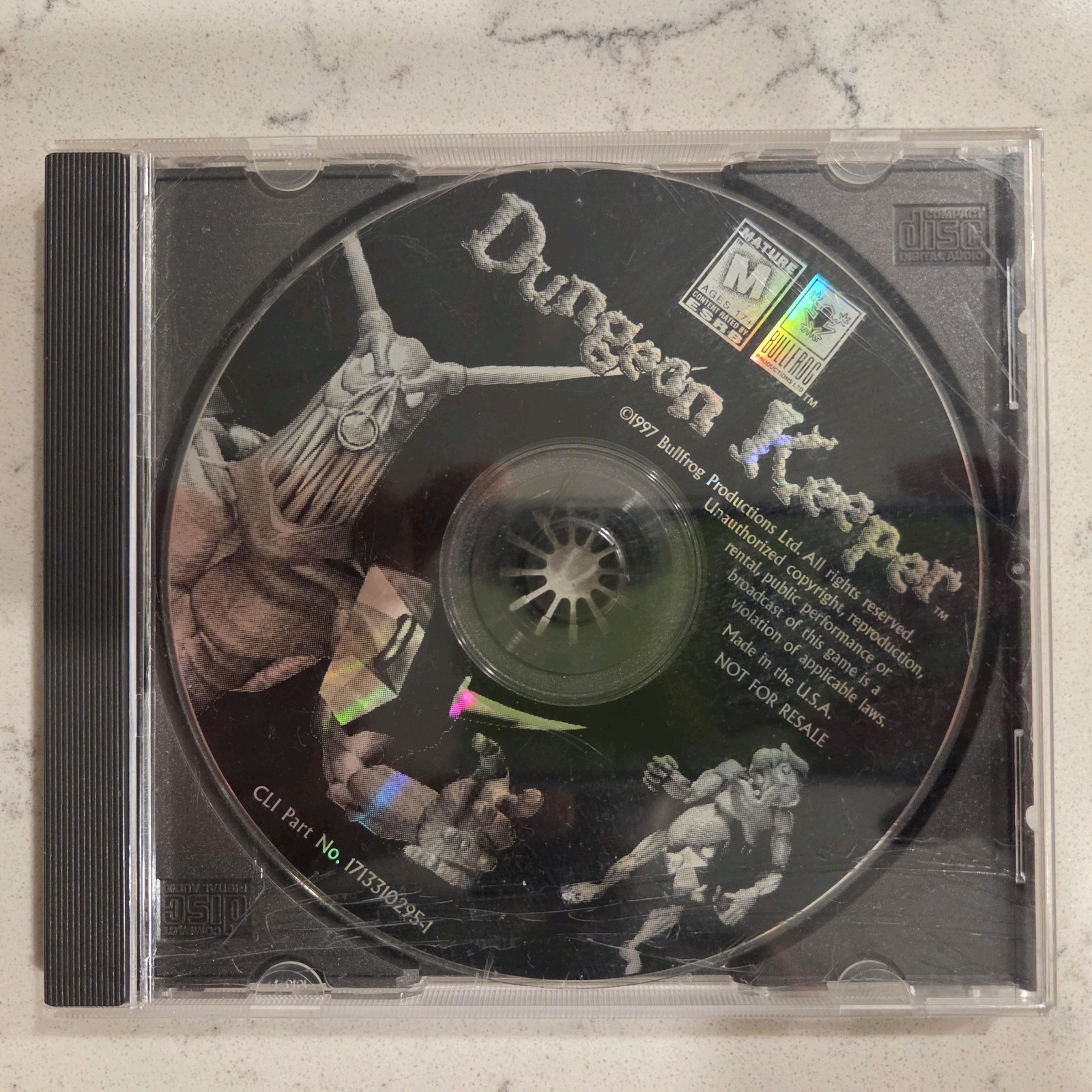 Dungeon Keeper PC 1997 CDROM Bulldog Productions EA Electronic Arts Disc Only