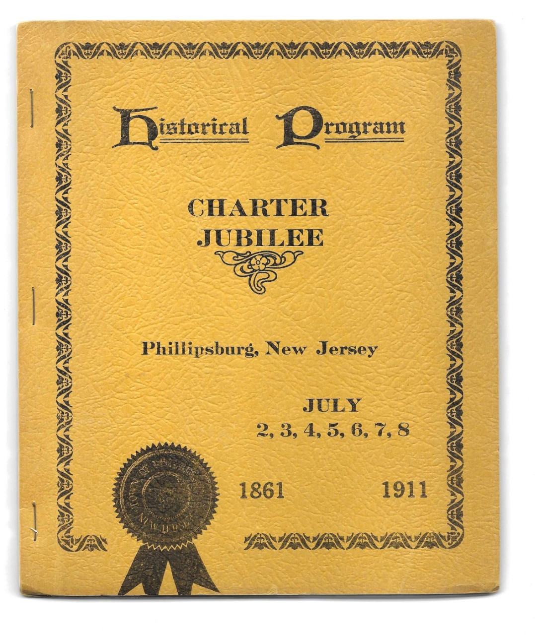 1911 Phillipsburg New Jersey Charter Jubilee Historical Program Photo Loaded D71