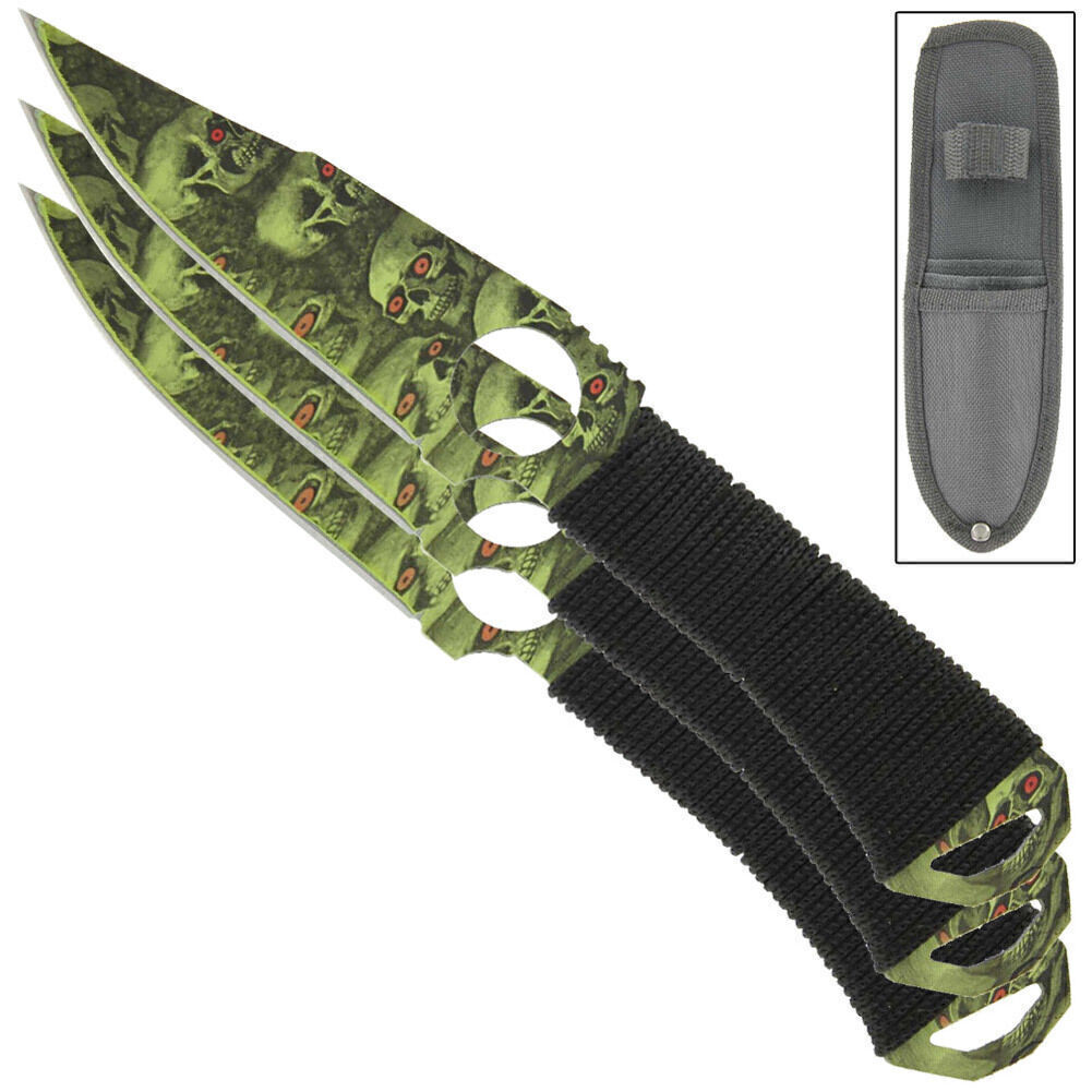 3pc Professional Jack Ripper Throwing Knife Set 440 Stainless Steel +Free Sheath