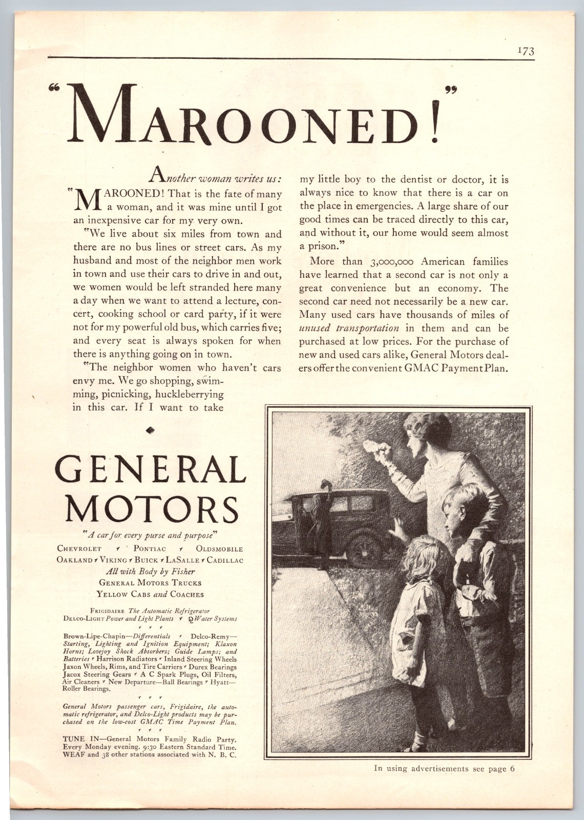 Vintage 1929, General Motors, Woman Children Auto, Automobile, Car 20\'s Print Ad