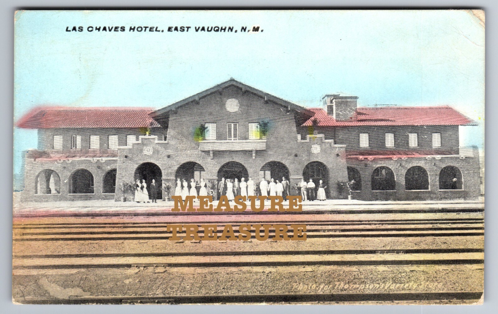 C.1910 EAST VAUGHN, NM LAS CHAVES HOTEL, AMARILLO ALBUQUERQUE RPO Postcard P92