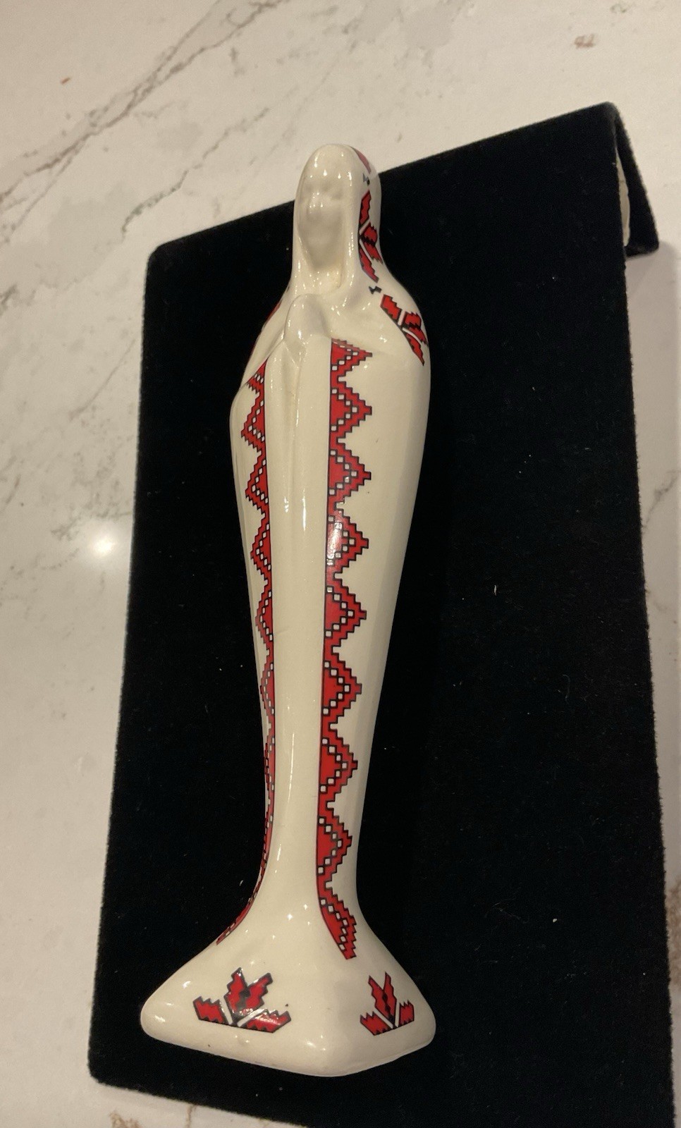 Vintage Ukrainian Ceramic Virgin Mary Statue 7” T Stamped  Religious 