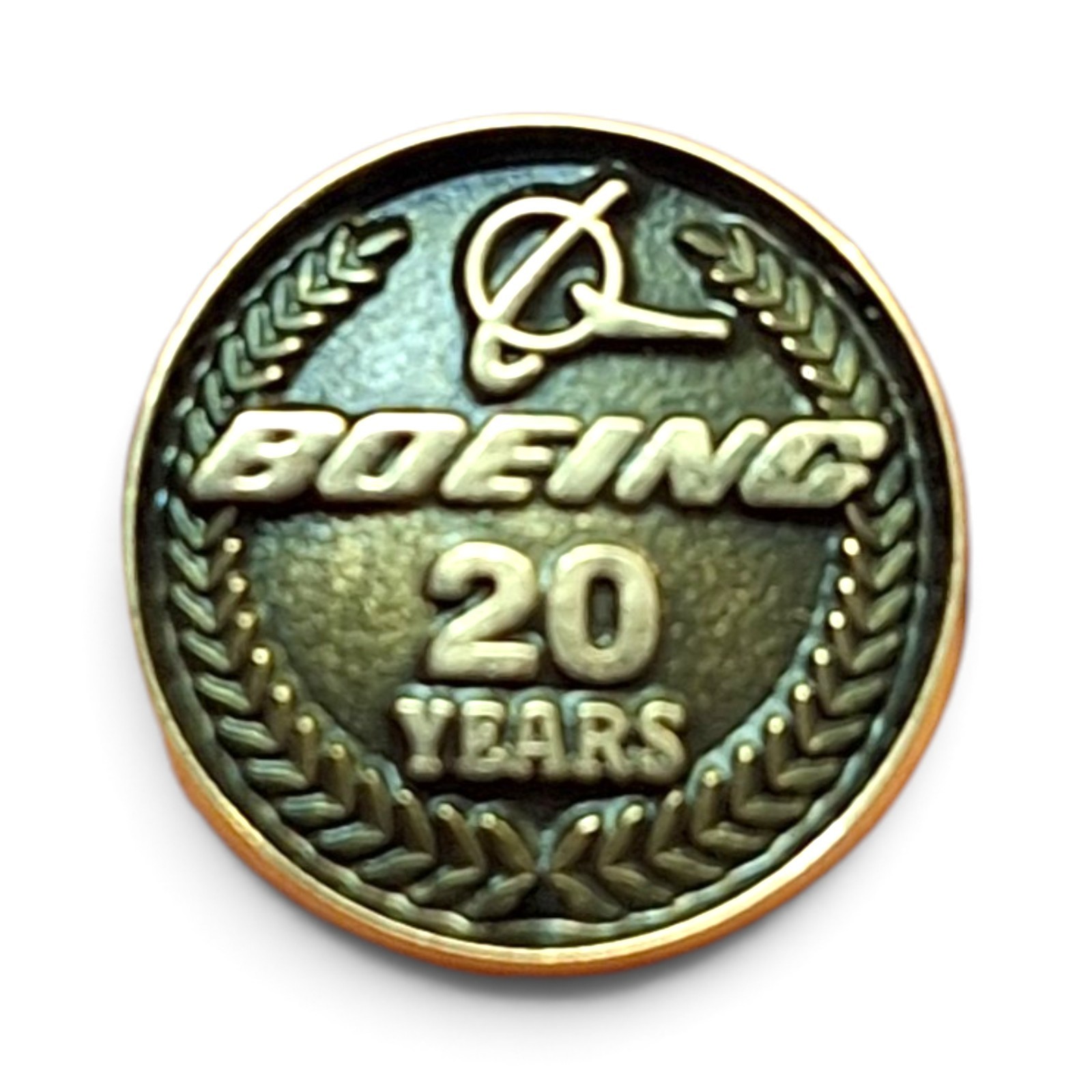 Vintage Boeing Company 20 Years Employee Service Award Lapel Pin 1/10 10K GF