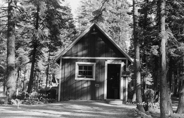 Post Office Almanor California 1950s view OLD PHOTO