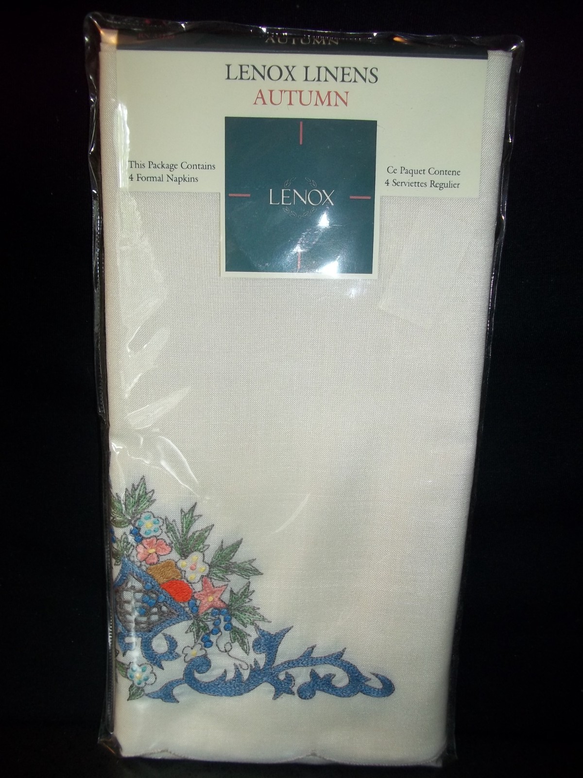 Lenox Autumn Vintage Sunweave Napkins S/4 New In Pkg 1989