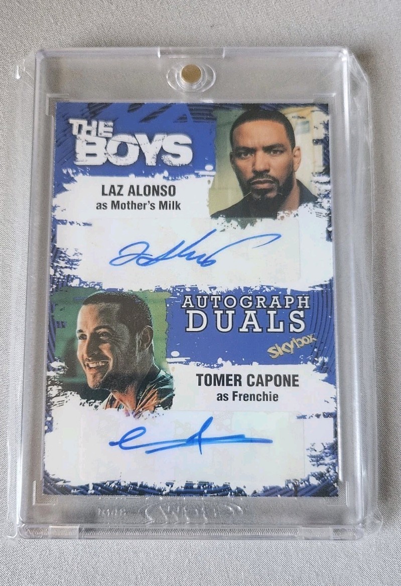 2025 Skybox The Boys Dual Auto Laz Alonso Mother\'s Milk Tomer Capone Frenchie 