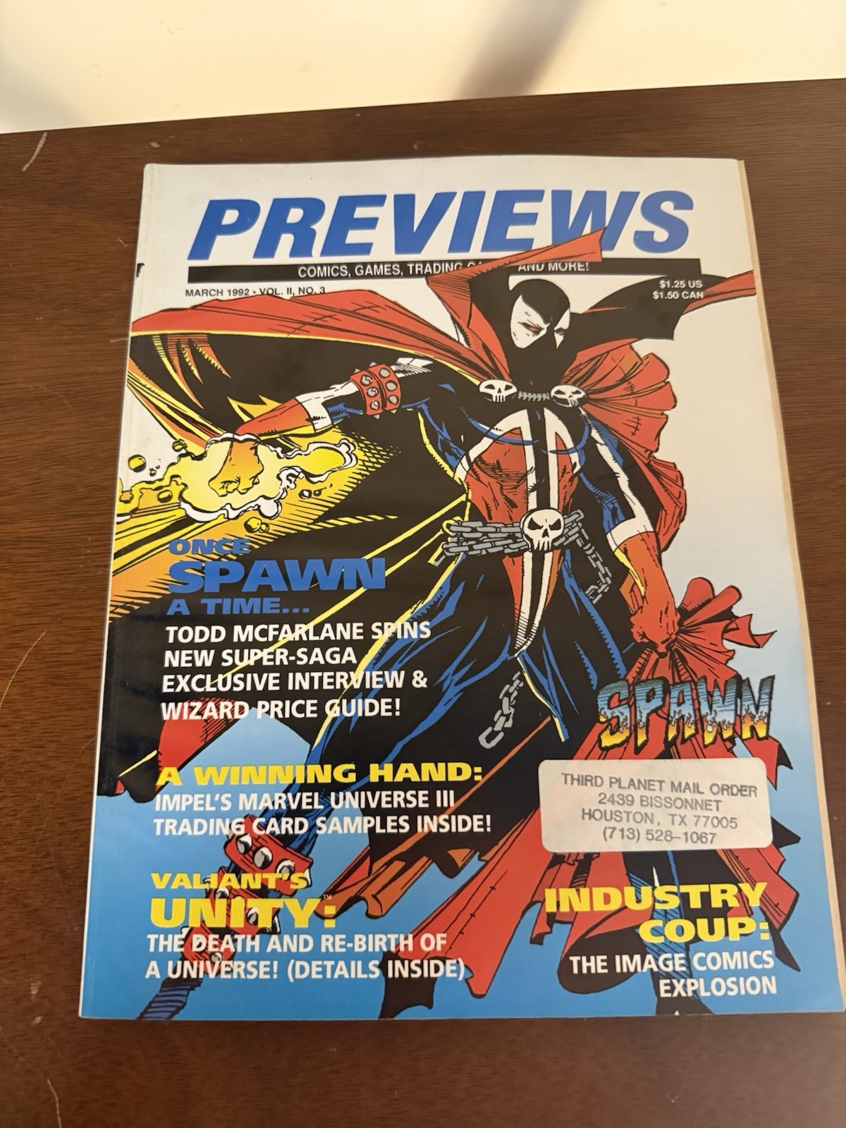 Diamond Previews Catalog #3 SPAWN March 1992 with Poster & Promo Cards