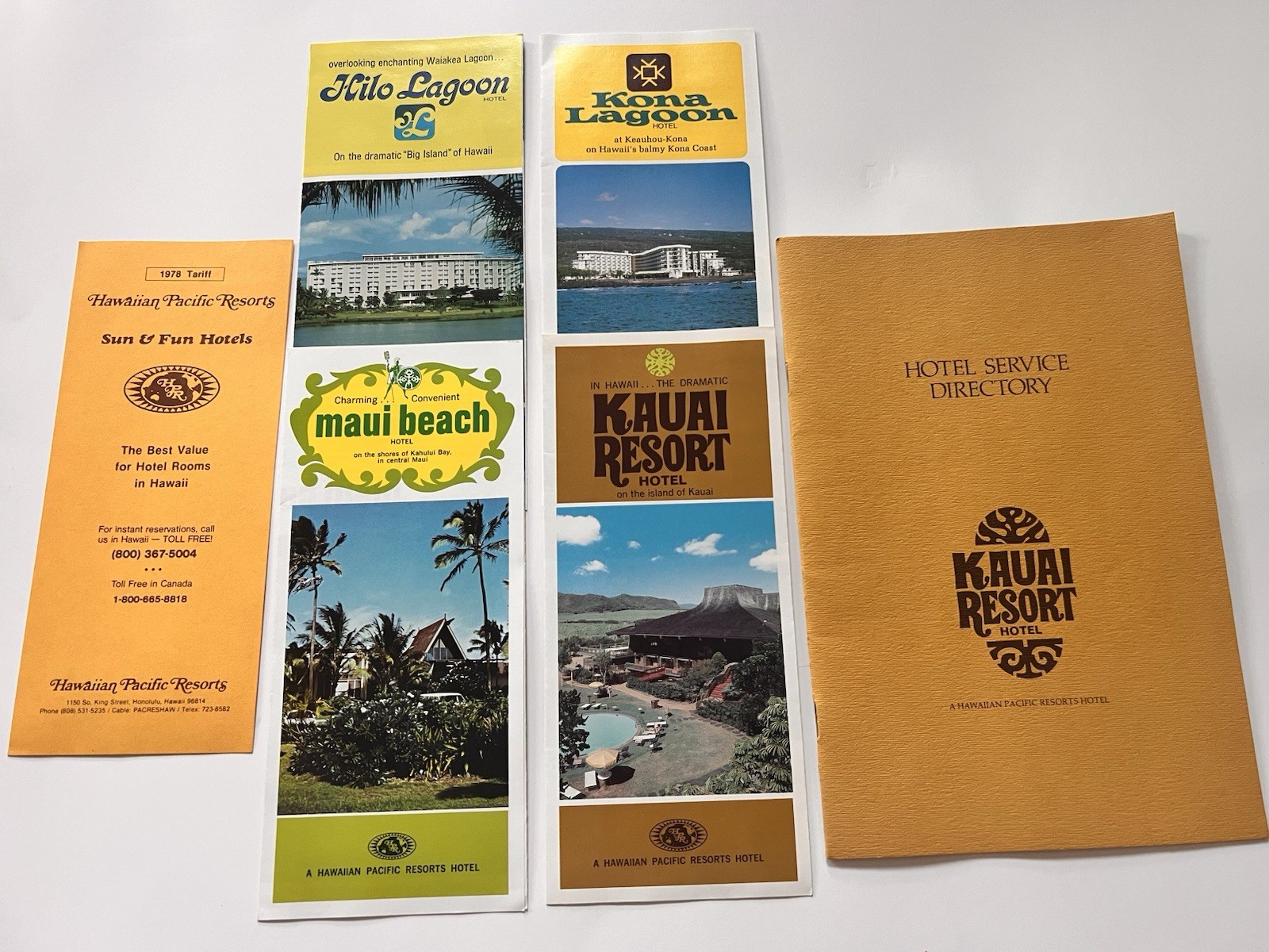 Vtg 1970’s Hawaiian Hotel Resort Brochure’s Kauai Resort Maui Hilo Kona Lagoon
