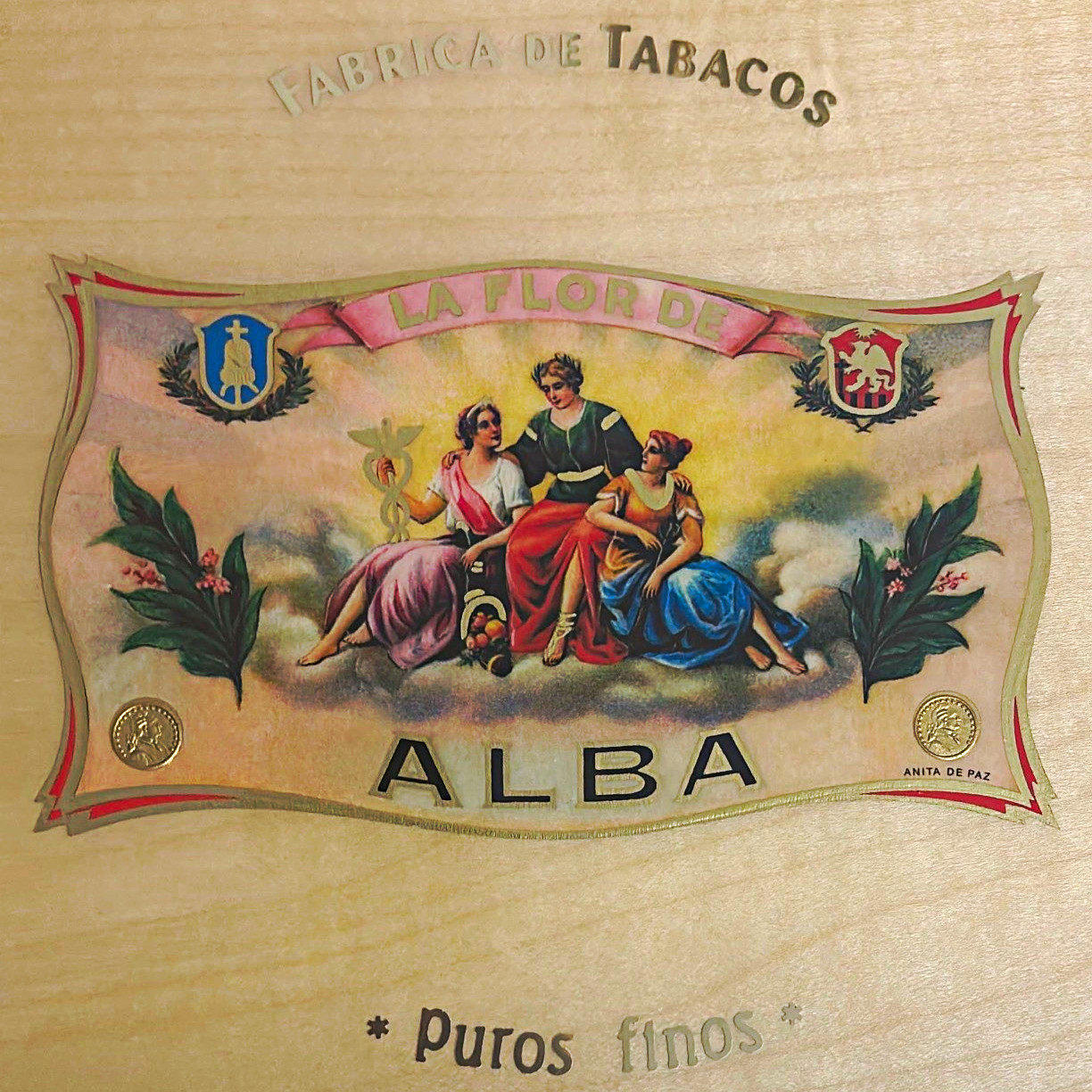 Elie Bleu La Flor de Alba Habana Wooden Cigar Humidor Box w/ Hygrometer