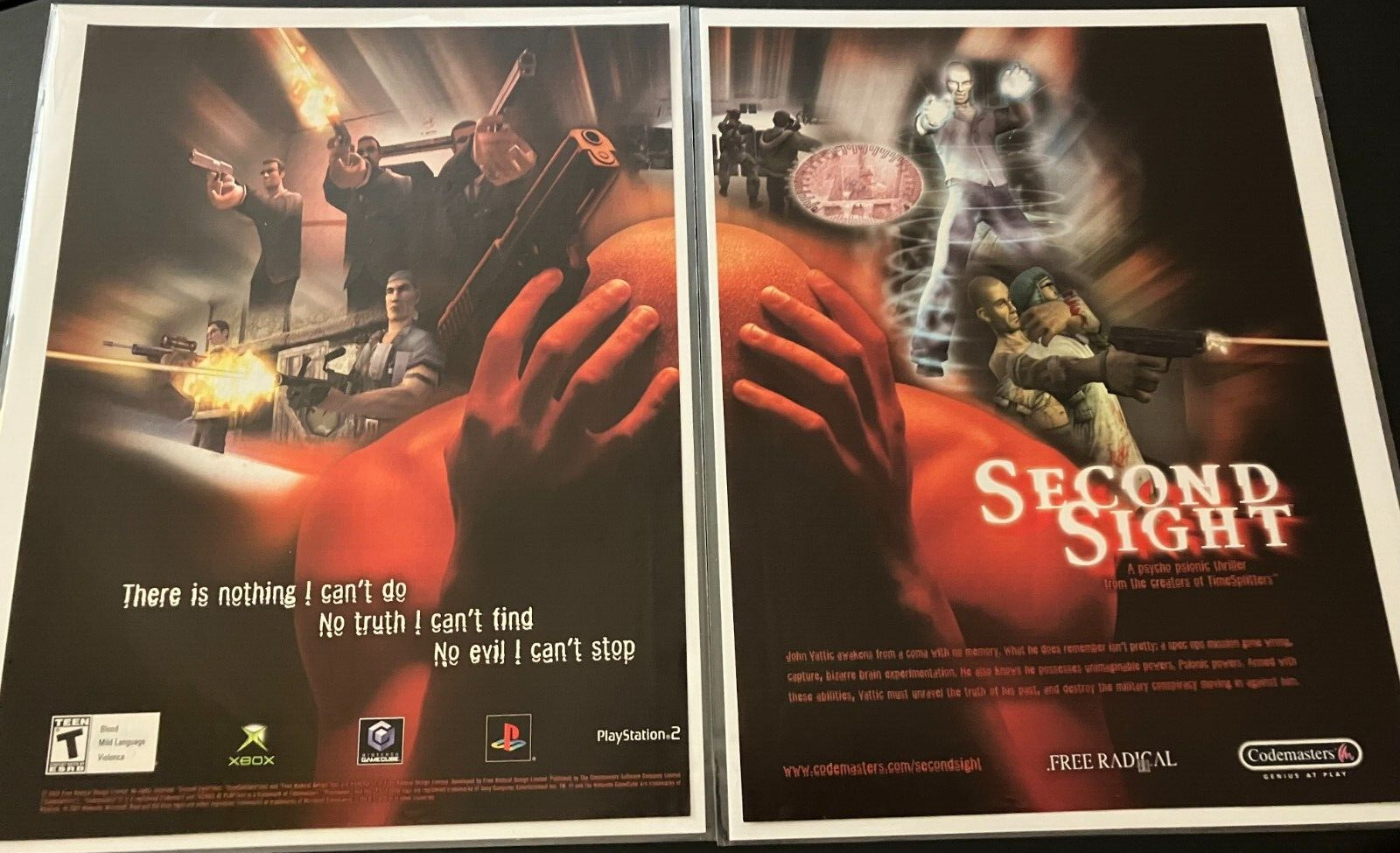 Second Sight - Vintage 2-Page Gaming Print Ad / Poster / Wall Art - CLEAN