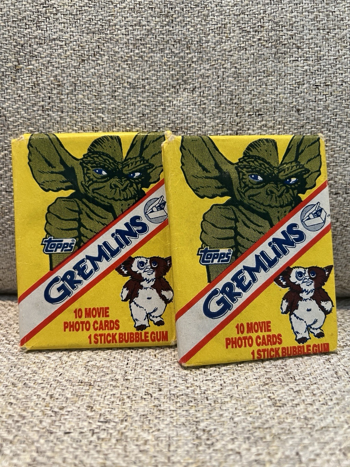 1984 Topps Gremlins Trading Cards Used Wax PACK . 2 PACKS LOT 80s Goonies