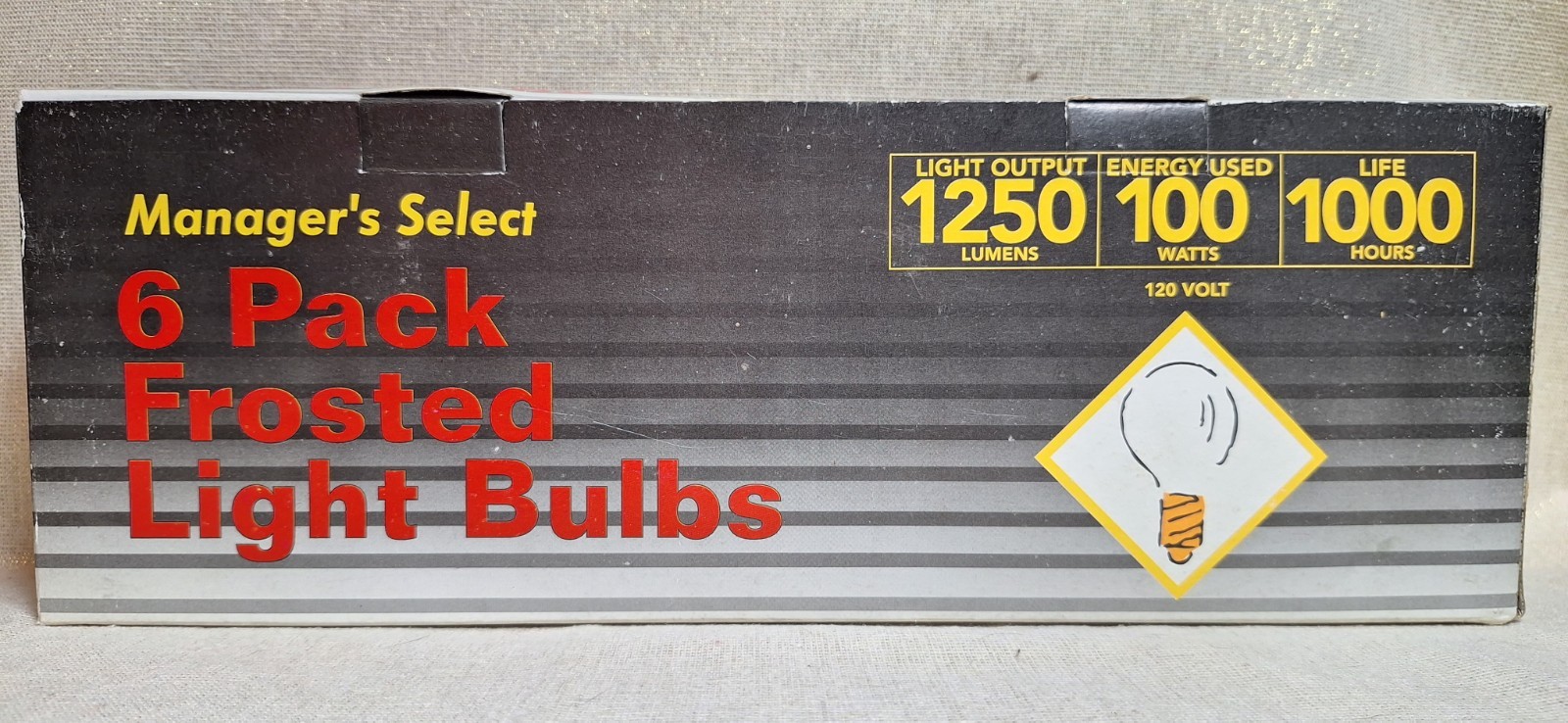 Vintage Manager\'s Select 6 Pack Frosted Light Bulbs 100 W 120 Volt Original Box