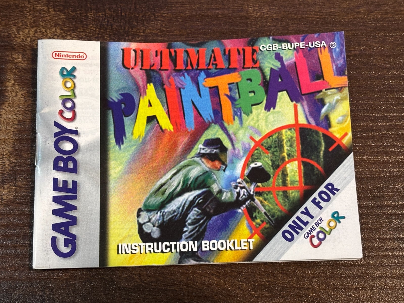 Ultimate Paintball Nintendo Gameboy Color Instruction Manual Only