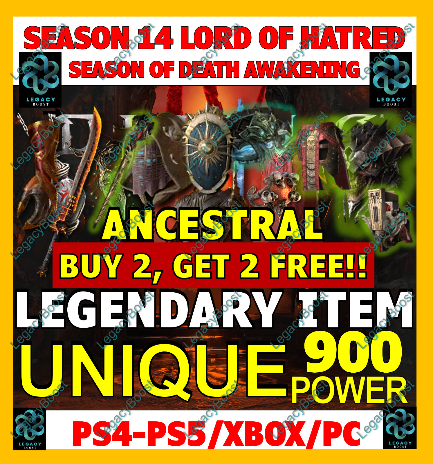 🔥 DIABLO 4 IV✨ALL UNIQUES ITEMS✨ 900 ✨SEASON 14 LORD OF HATRED✨PC PS XBOX