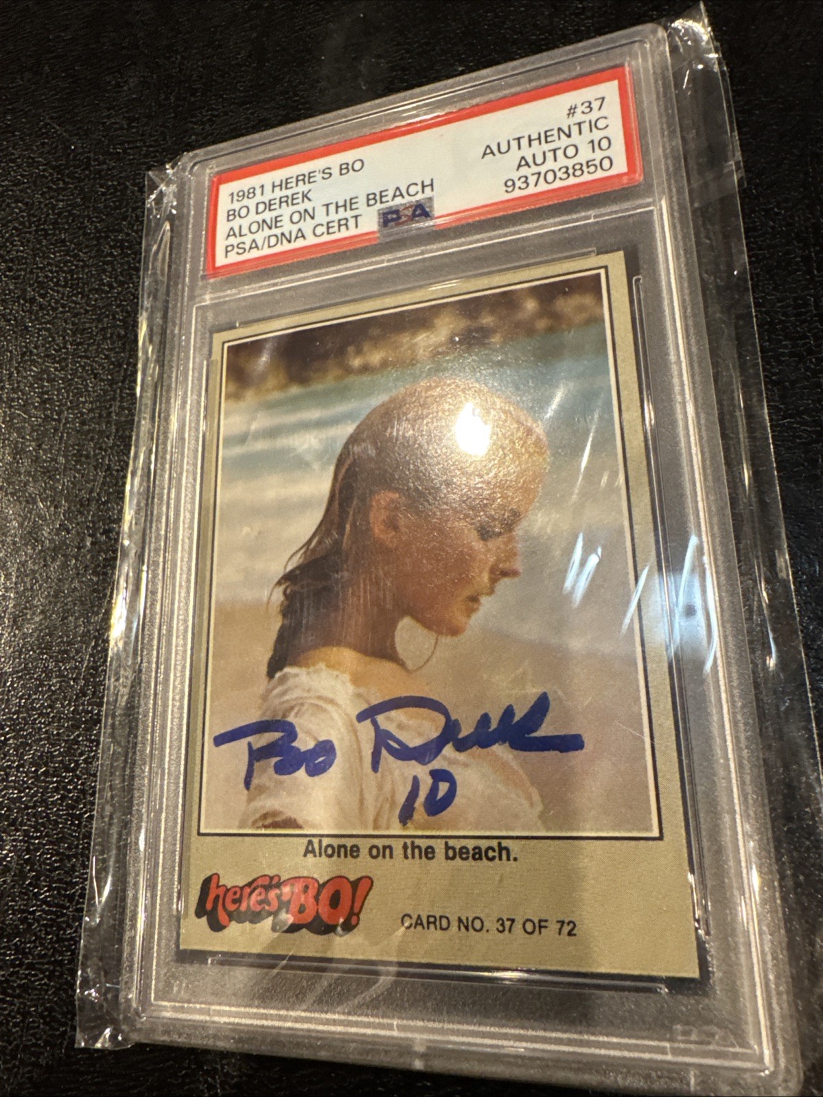 BO DEREK AUTO Trading Card 1981 HERE'S BO #37 Signed on Card Graded PSA AUTO 10
