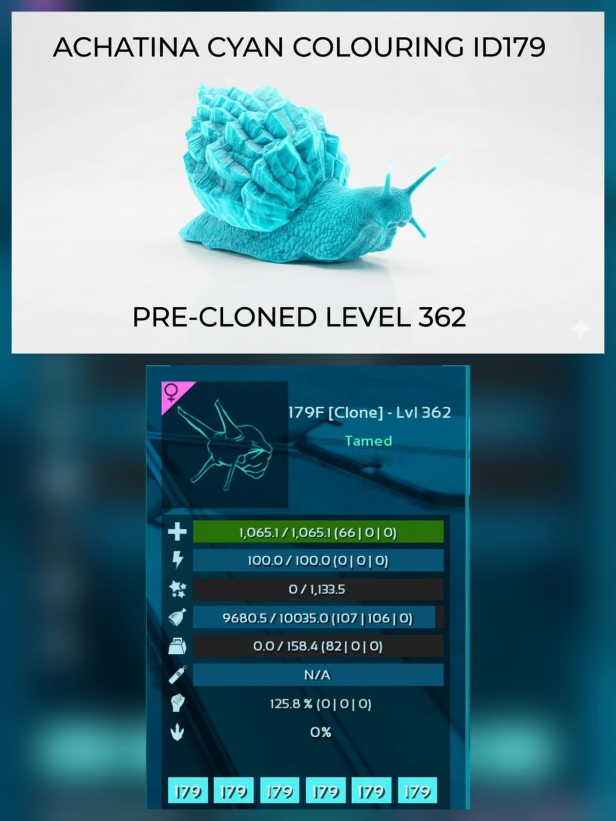 ACHATINA Pre-Cloned Level 362 - Ark Survival Ascended PVE Official Crossplay
