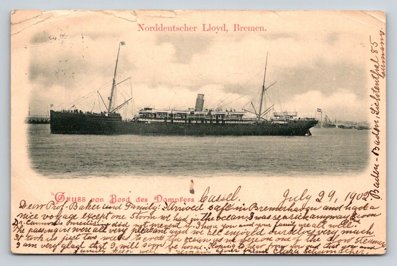 Vintage 1902 NDL Steamer \