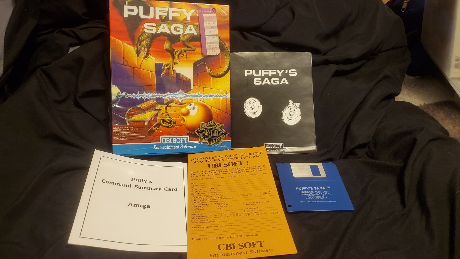 Commodore Amiga Puffy\'s Saga Game 1990 Complete CIB