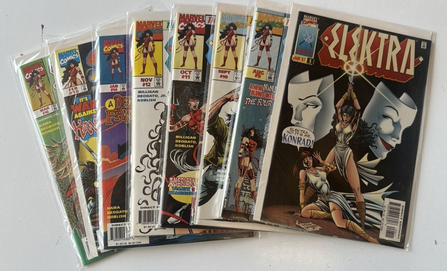 Marvel Comics Elektra #8-16 Set of 9 NM Condition Modern Age 1997 First Printing