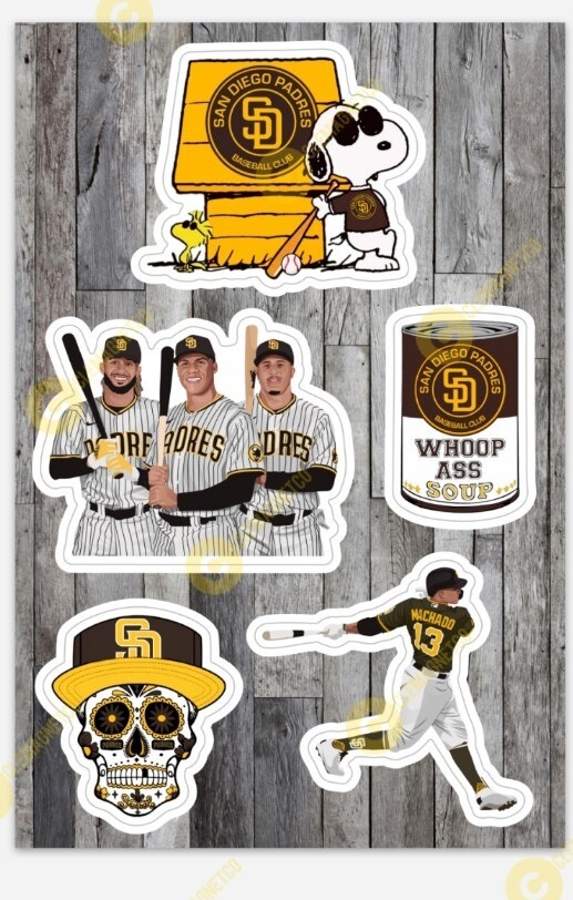 San Diego Padres STICKER sheet - California Baseball MLB Stickers