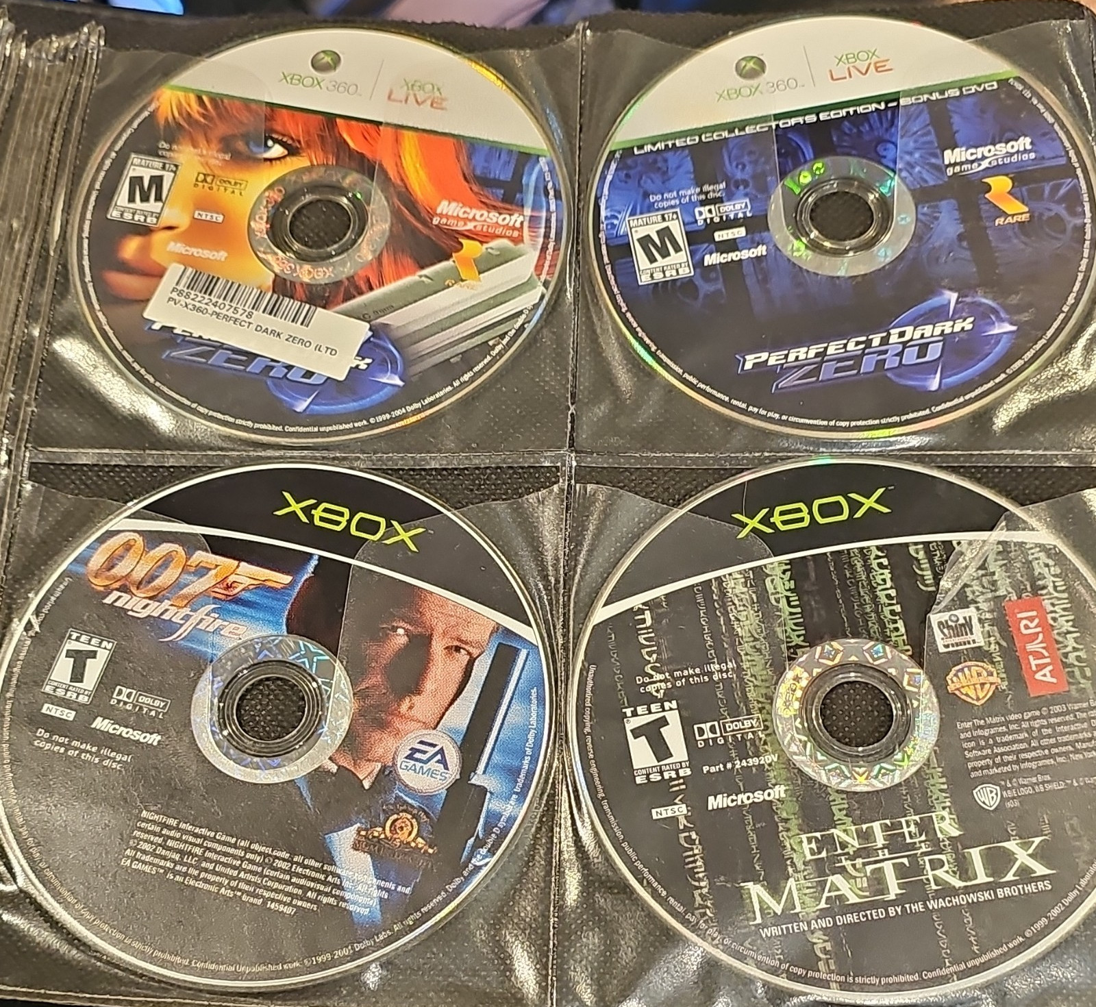 Microsoft Xbox/Xbox 360 Game Disc Lot Halo Perfect Dark Zero 007 Nightfire