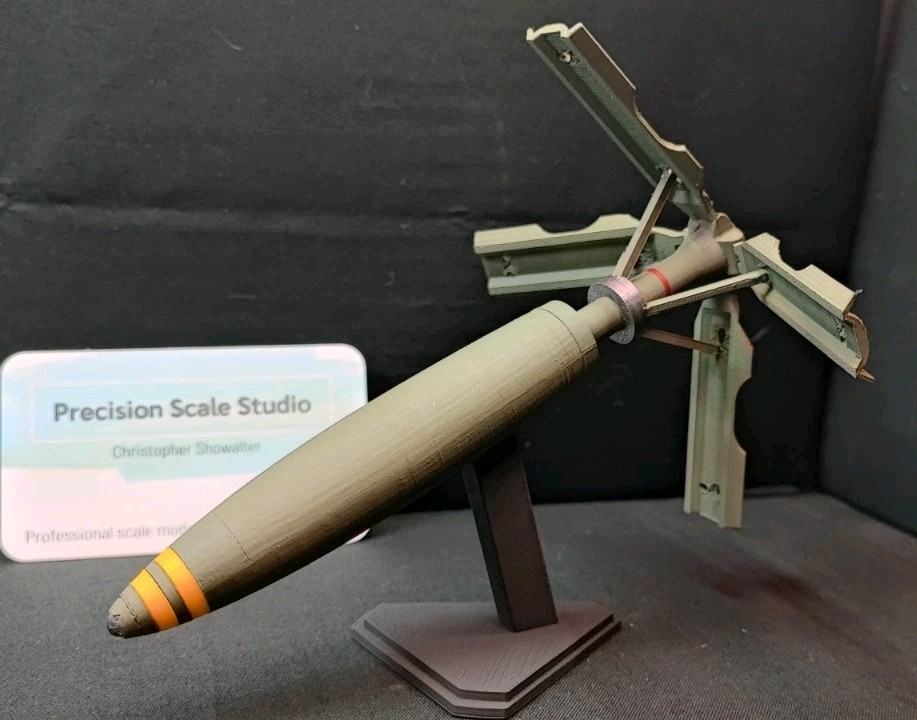 MK82 Air Brake Bomb. Desk Display Model 3D Printed And Hand Painted 
