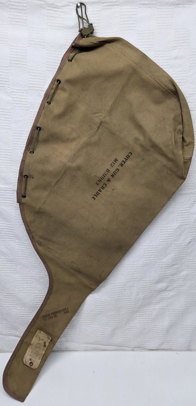 Original WWII US Army M12 D31983 Browning M1919A4 Gun & Cradle Canvas Cover