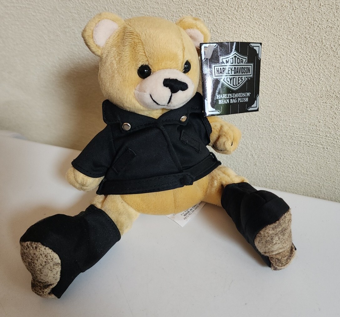 HARLEY DAVIDSON Official KICKSTART THE Bean Bag Plush TEDDY BEAR, 1998, w TAG